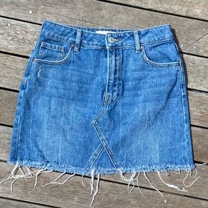 Pacsun Blue Jean Distressed Mini Skirt, Size 26